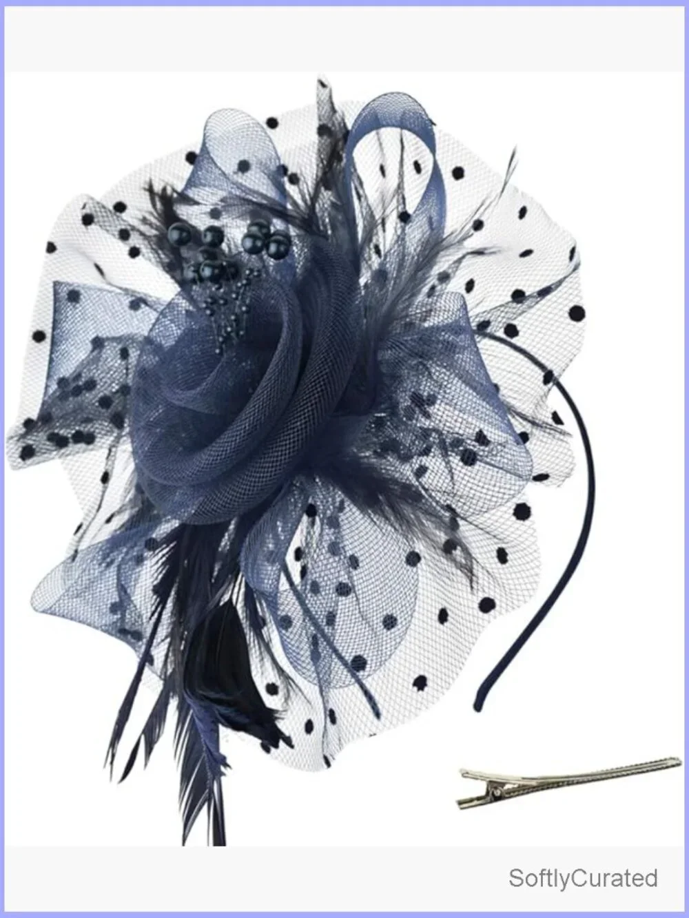 Fascinator Hat Flower Mesh Ribbons Feathers Headband Clip Tea Party Wedding